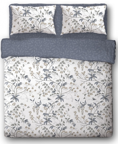 Комплект постельного белья Ramulus семейный серый Ibodo 