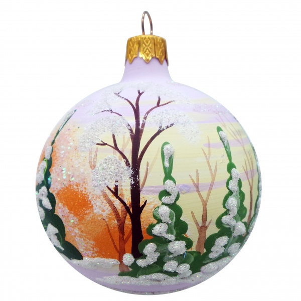 Елочная игрушка Зайчик d 80 мм с рисунком К-1600-8-80