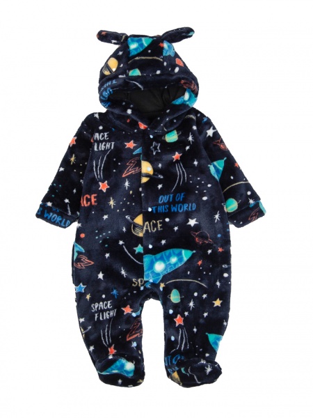 Комбинезон унисекс Маленькие люди вельсофт космос р.62–68 темно-синий 
