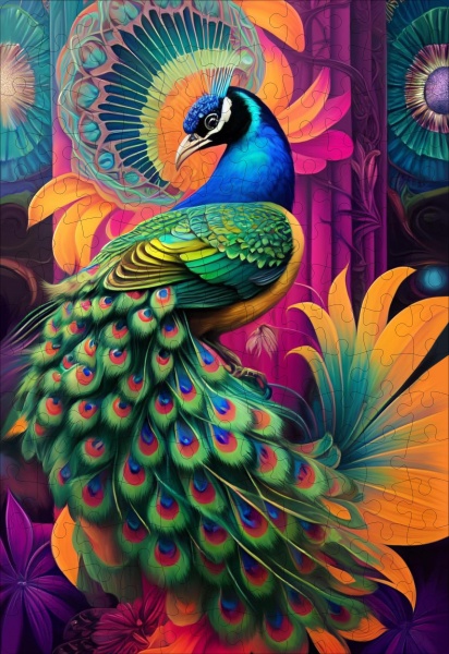 Пазл деревянный MISLT Павлин