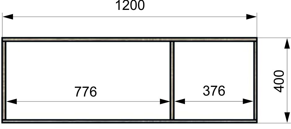 Додатковий сегмент Берегиня Антресоль до шафи Choice 3д3я 400х1200х550 мм кашемір / кашемір