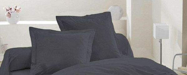 Наволочка сатин гладкокрашеный 50x70 см графит 