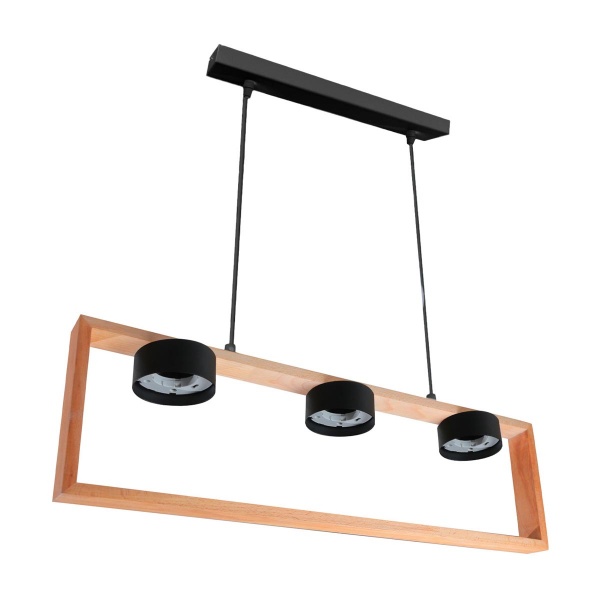 Світильник підвісний Светкомплект RL MARCO 3xGX53 чорний/дерево 
