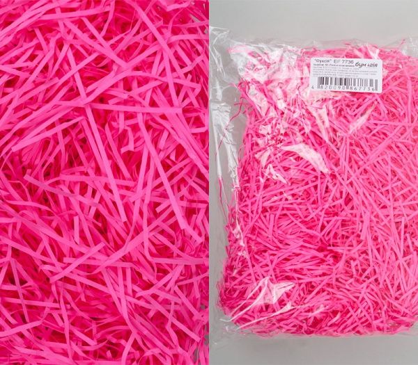 Наповнювач паперовий Бумагія Екофілер 50 г яскраво-рожевий 