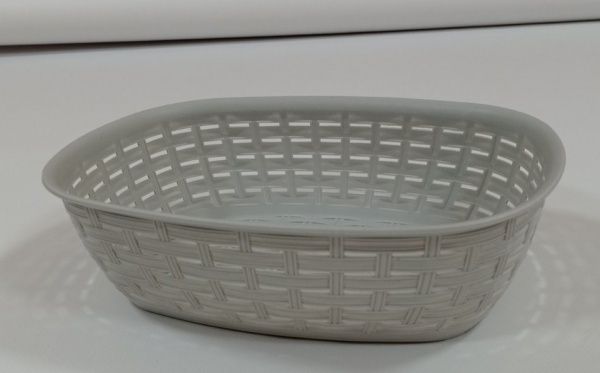 Кошик плетений 25,5x18,5x7,5 см сірий Plastic's Craft