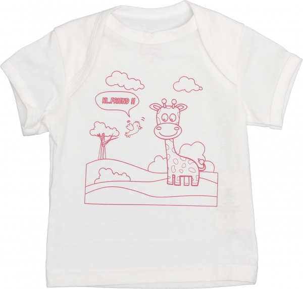 Футболка для дівчаток Модний Карапуз р.68 білий із рожевим 303-00024-2 