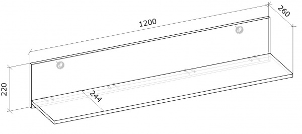 Полка Грейд Марлин 220x260 мм дуб артизан 