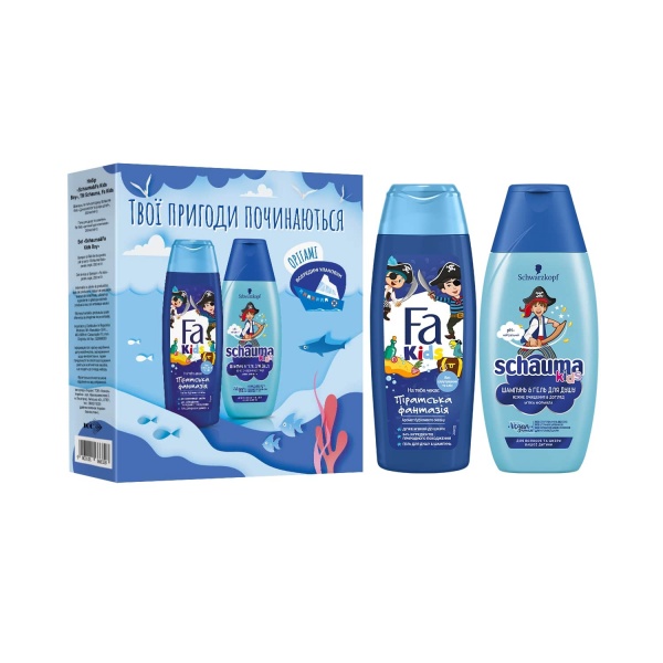 Набір подарунковий для хлопчика Fa Kids Boy Шампунь 250 мл + гель для душу 250 мл