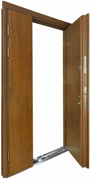 Дверь входная Термо House-703 улица дуб бронзовый 2050x1200 мм правая