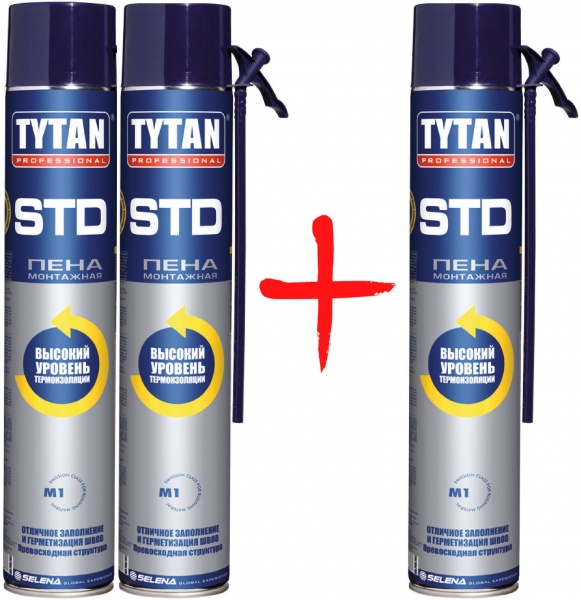 Пена монтажная Tytan STD 750 мл 2+1 шт. 