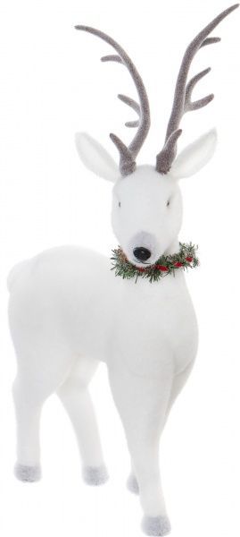 Декоративная фигура Олень стоячий с венчиком 70 см 