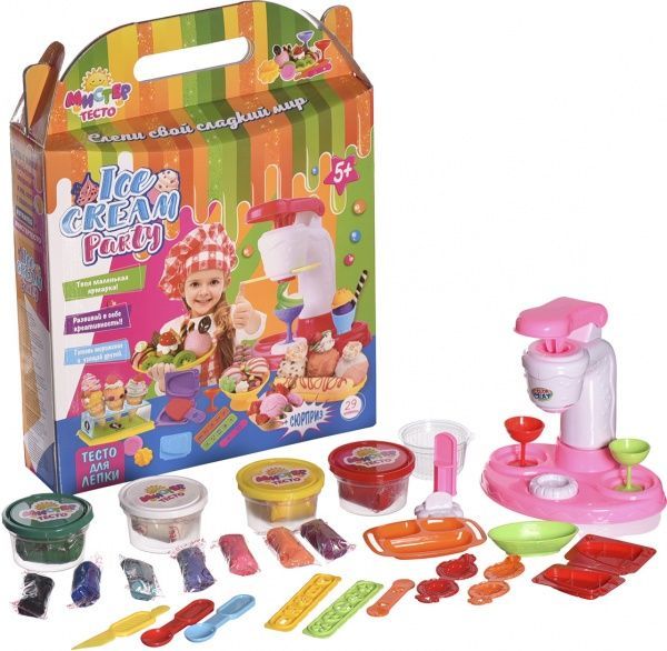 Набір для ліплення Strateg Містер тісто - ice cream party