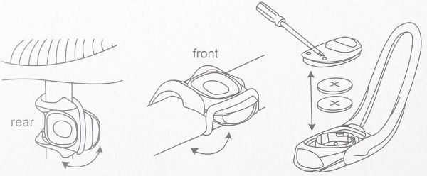 Фонарики для велосипеда габаритные UP! (UnderPrice) BHLD02-Wt