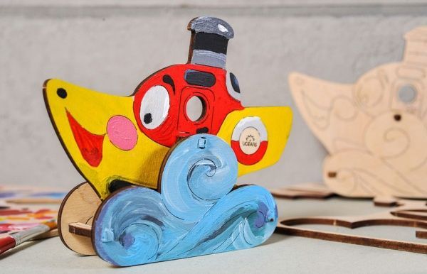 Розмальовка UGEARS Пароплав