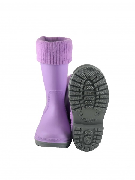 Сапоги резиновые для девочекдетские Alisa Line Win размер 40 серо-сиреневый 