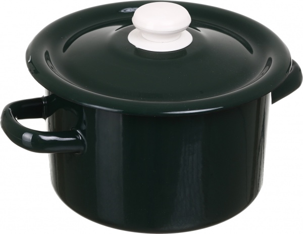 Кастрюля с крышкой 2 л зеленая 1610/4haki Idilia