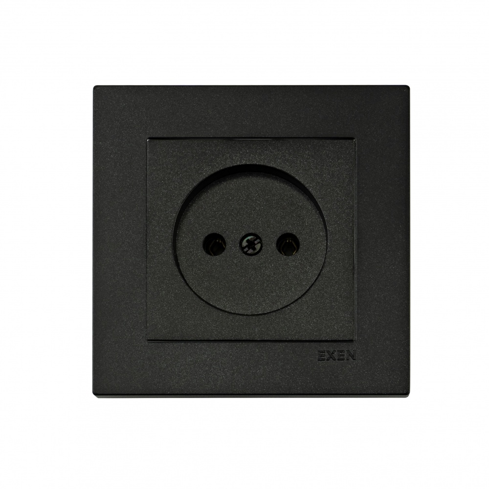 Механізм розетки побутова без заземлення EXEN Karell IP20 чорний 290-001403-235