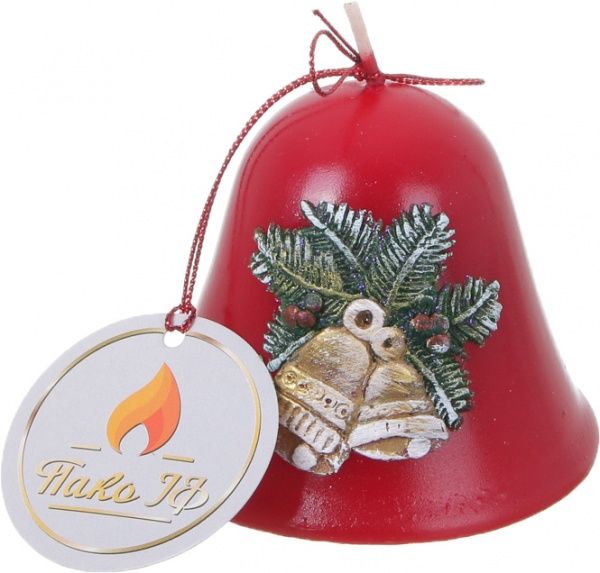 Свічка Дзвіночок Новорічний d 8 см Pako-If
