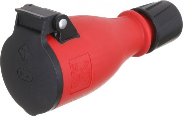 Розетка гумова 55082 з кришкою чорно-червоний 55082