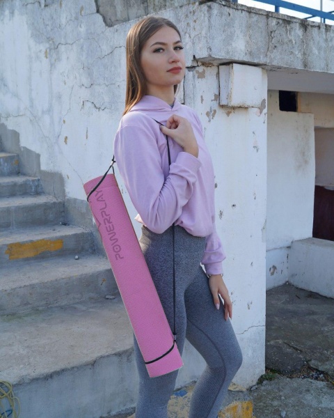 Килимок для йоги та фітнесу PowerPlay 4010 173х61х0,6 см бузковий