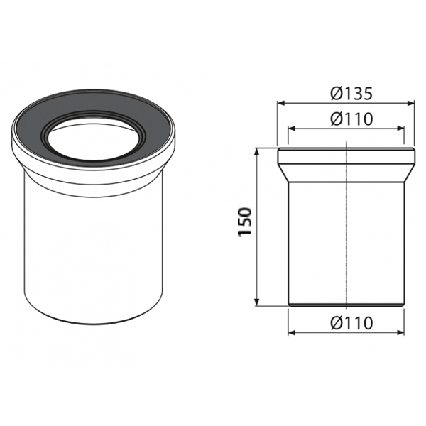 Насадка для унітаза Alcaplast A91-150 ПП d150 мм