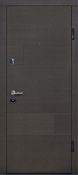 Двері вхідні Міністерство дверей Оптима 58 венге сірий горизонт 2050x960 мм праві