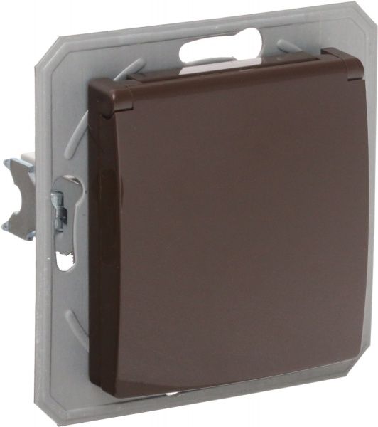 Розетка TEM Ekonomik 16 A 250 В з кришкою шоколадний VE11KKXO-U