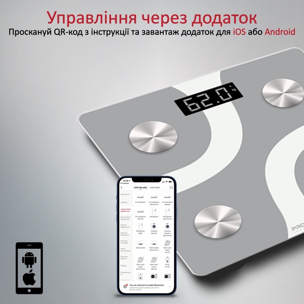 Смарт-ваги Promate iScale White