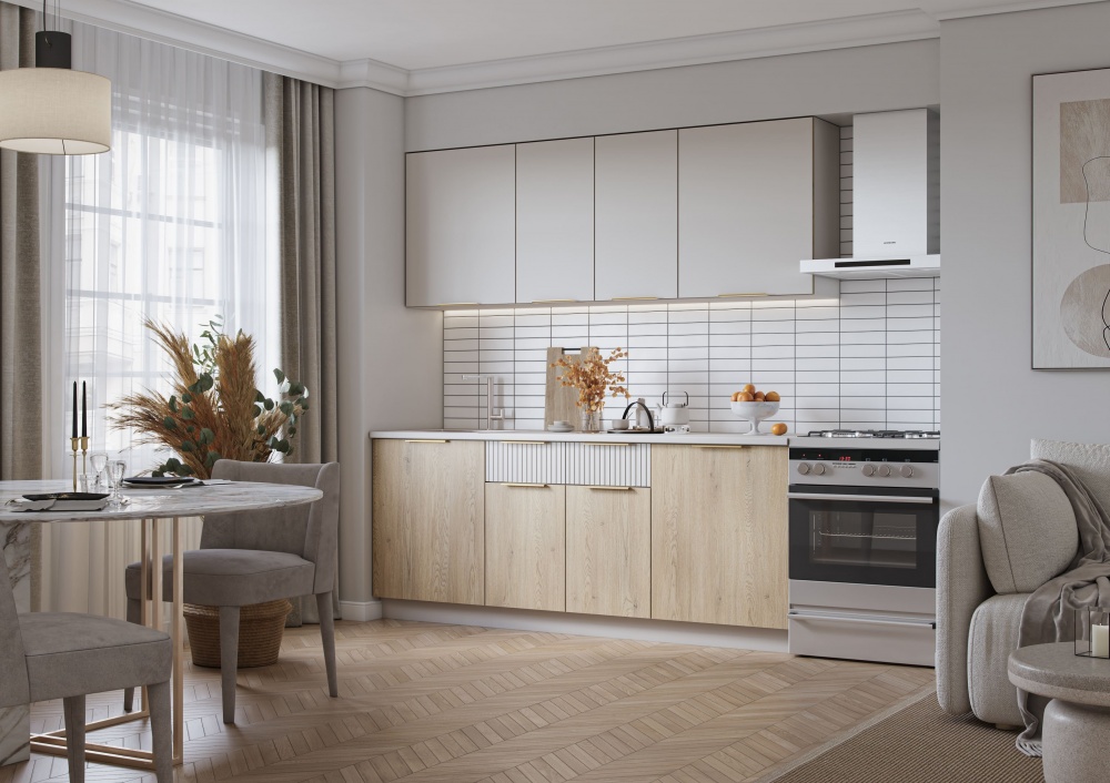 Кухня Грейд Доминика ДСП 2мкашемир/дуб кремона торро/кашемир