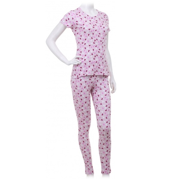 Піжама жіноча Flis clothes Серденько р. S рожевий із малюнком