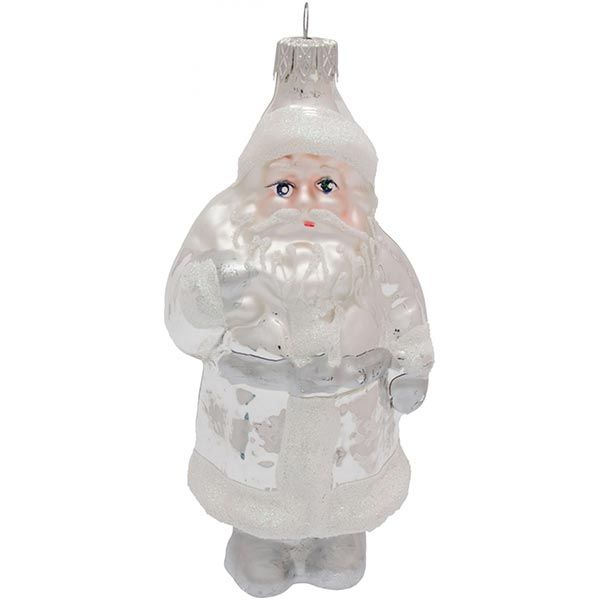 Игрушка новогодняя Дед Мороз Ф-583 серебряная