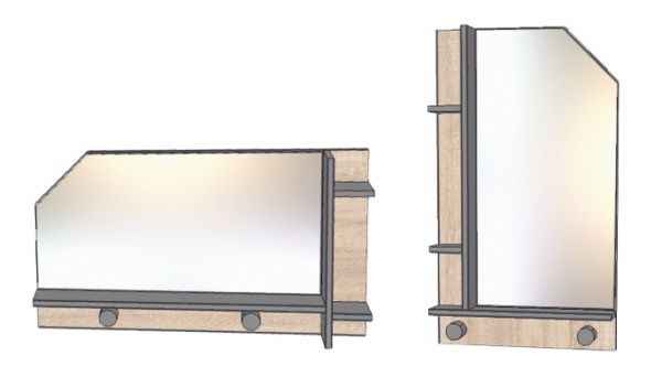 Дзеркало МФ МОДЕРН Елемент Філа 90х12х53 950x530 мм дуб сонома/антрацит 