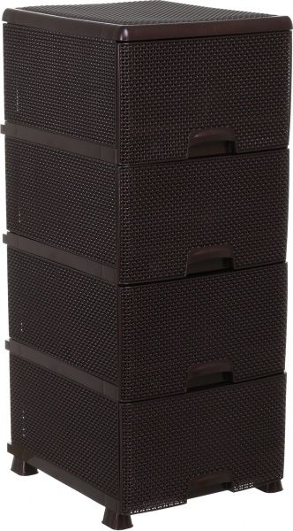 Комод пластиковая OZ-ER K013 на 4 ящика коричневый 894x368x431 мм