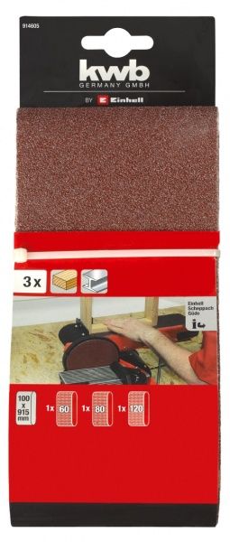 Стрічка шліфувальна KWB 100x914 мм P60 3 шт. 914605