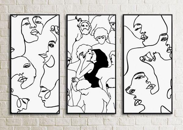 Картина модульная Поцелуй 80x120 см Юрис Проф Арт 