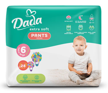 Підгузки-трусики Dada Extra Soft 6 XL (15+ кг) 28 шт.