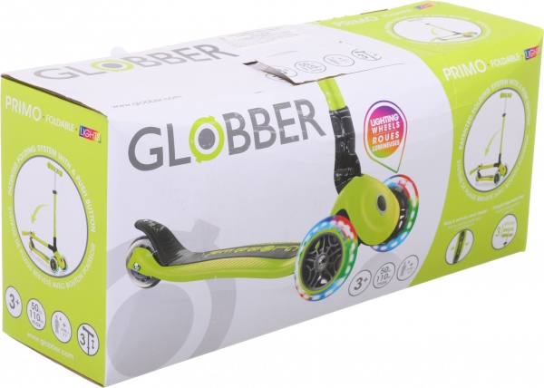 Самокат Globber Primo Foldable Lights зеленый 432-106-2 
