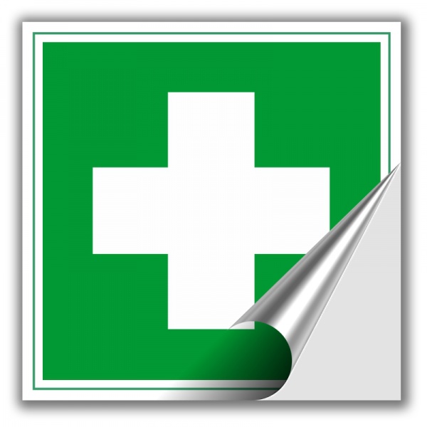 Наклейка Знак медицинский Аптечка 150х150 мм