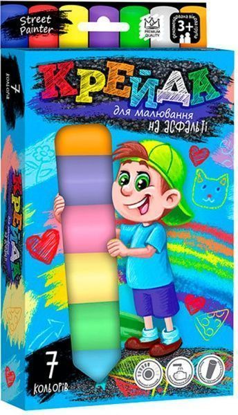 Набір крейди Danko Toys для малювання на асфальті ВЕЛ 7 шт MEL-01-05U