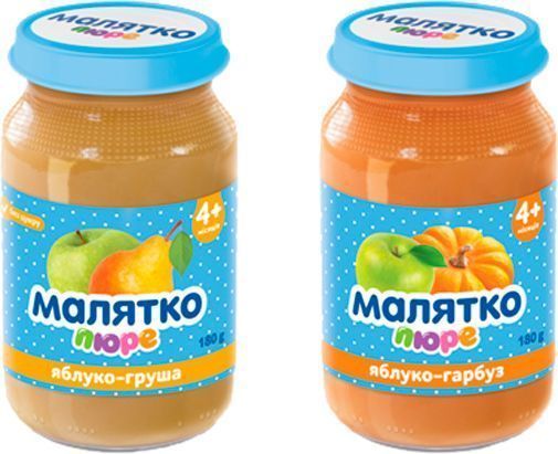 Пюре Малятко фруктове з ложкой (2 шт.) 