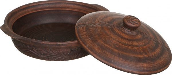 Сковорода з кришкою 23 см димлена різьблена