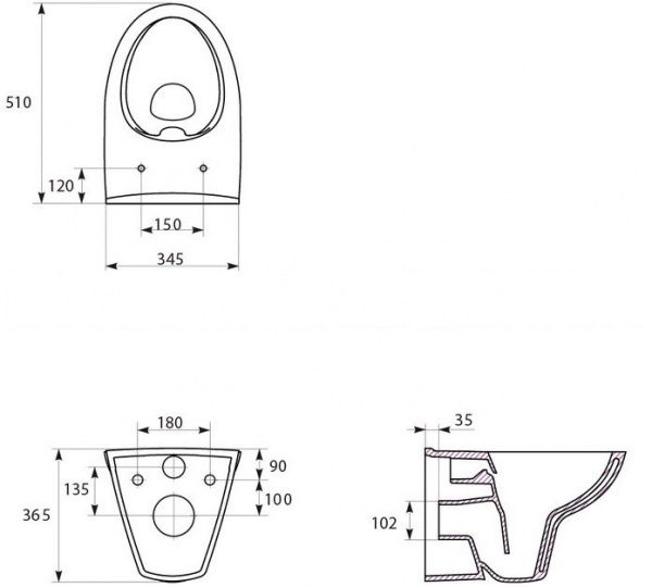 Унитаз подвесной Cersanit Parva Clean On K701-015
