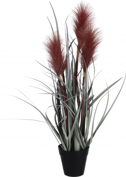 Растение искусственное Камыш куст в металлическом горшке 54 см