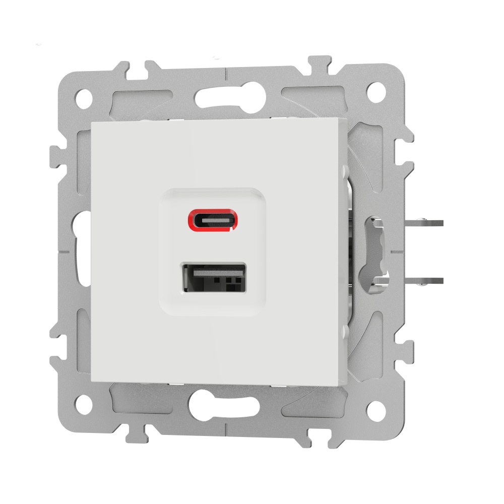 Механізм розетки USB + Type C HausMark Alta білий