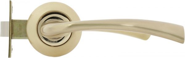 Защелка врезная с ручками и петлями Kea полированная латунь/матовая латунь