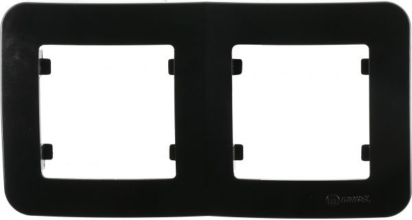 Рамка двомісна Makel Lillium Natural горизонтальна чорний