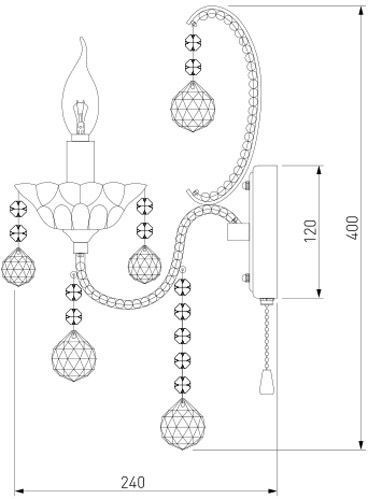 Бра Strotskis Ariella 1x60 Вт E14 золото 10044/1 