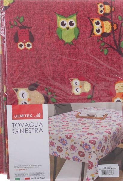Скатертина Ginestra сови 140x220 см червоний Gemitex 