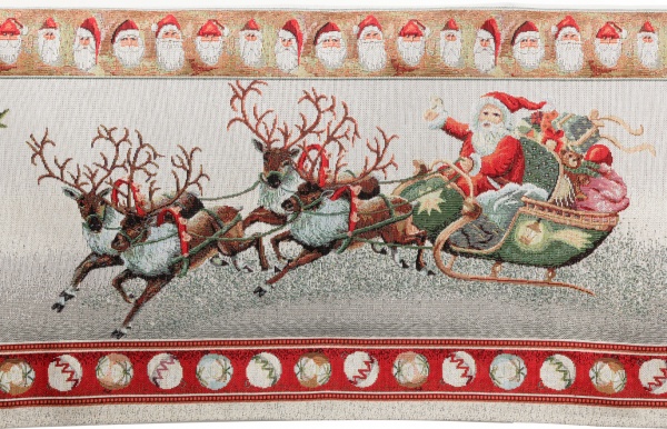 Скатертина Home Textile гобеленова новорічна з люрексом 100x100 см бежевий 