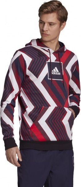 Джемпер Adidas M AOP Hoodie FR7211 р. S білий